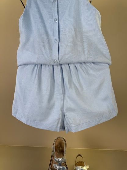 Conjunto Infantil Blusa Linho Bordada Flores e Shorts Bordado Flores - Petit Cherie