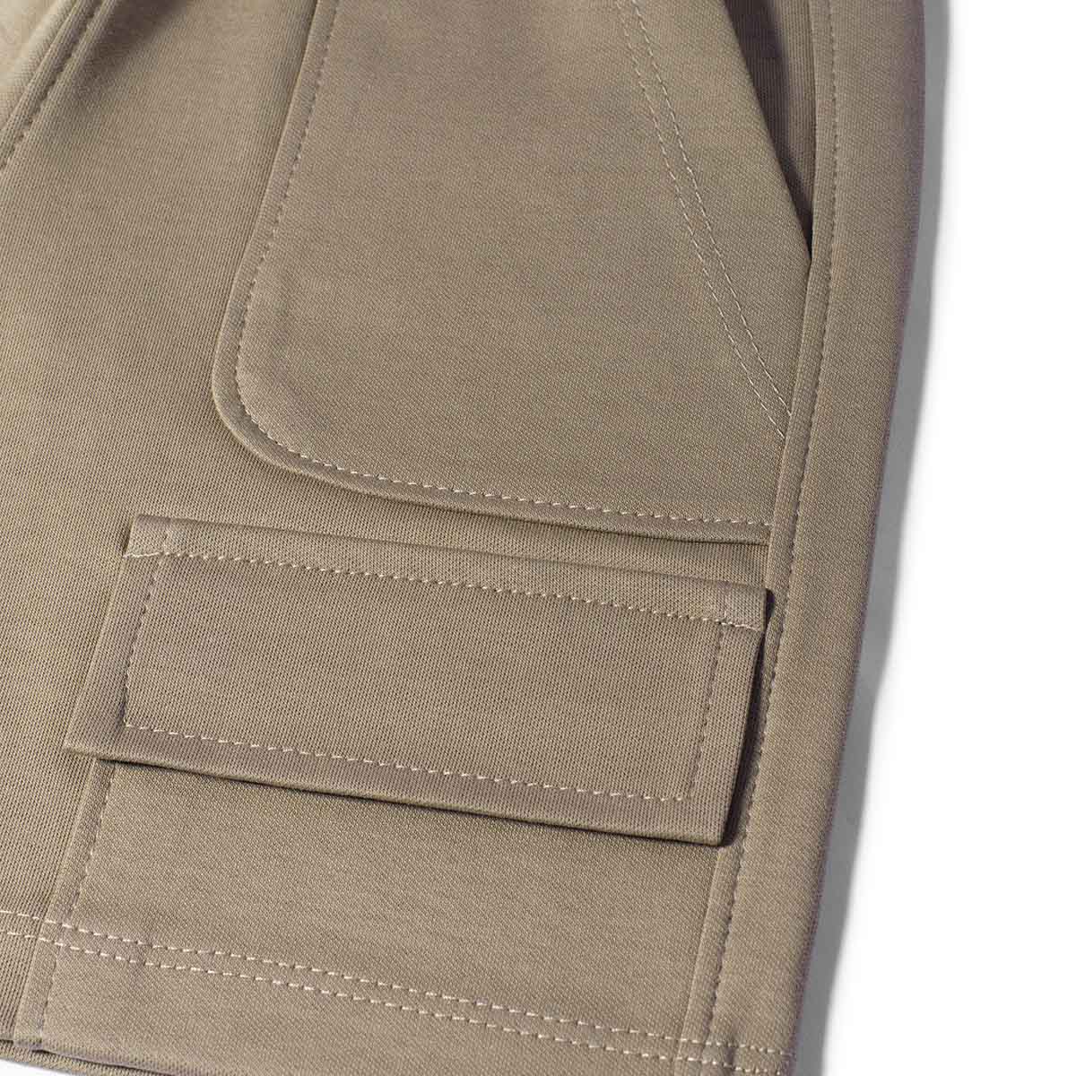 Conjunto Infantil Camiseta Algodão Teddy Summer Bege e Bermuda Suedine Elastano Bolsos - Dame
