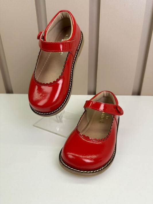 Sapato Infantil Couro Aurora Vermelho Verniz - Gracia