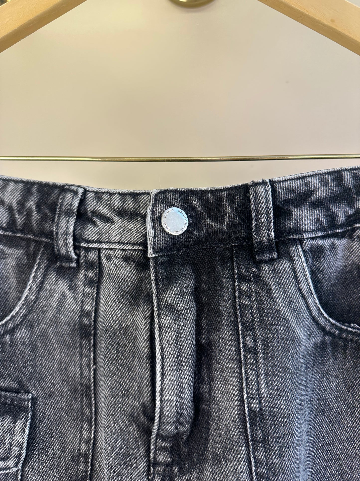 Shorts Saia Teen Jeans Cargo Estonada - Vanilla Cream
