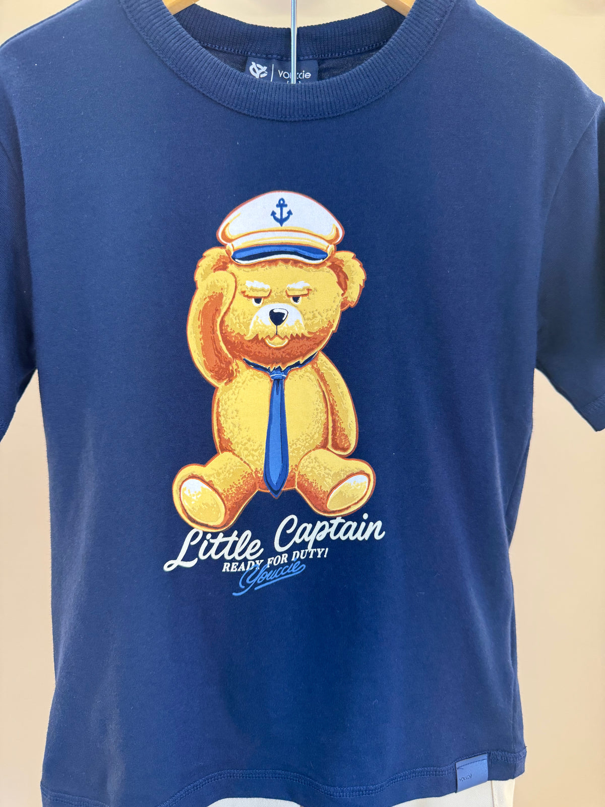 Conjunto Infantil T - Shirt Little Bear e Bermuda Azul Marinho - Youccie
