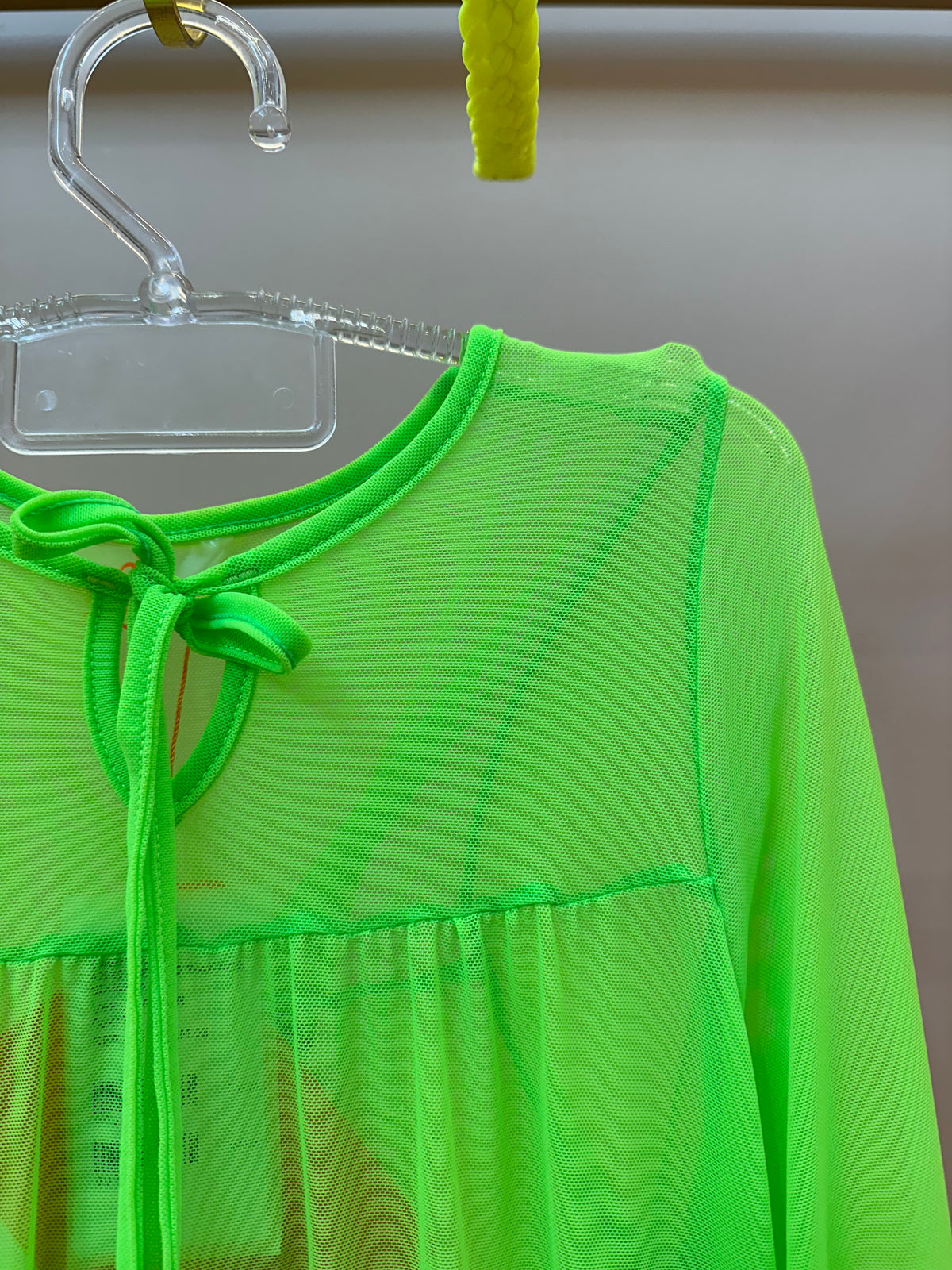 Vestido Infantil Tule Eduarda Verde Fluor - Siri Kids