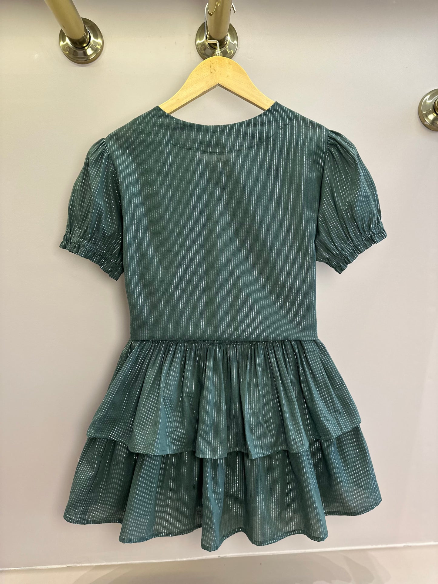 Conjunto Teen Blusa e Shorts Voil Lurex Verde Oliva - Two In