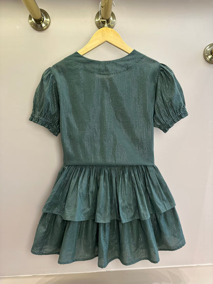 Conjunto Teen Blusa e Shorts Voil Lurex Verde Oliva - Two In