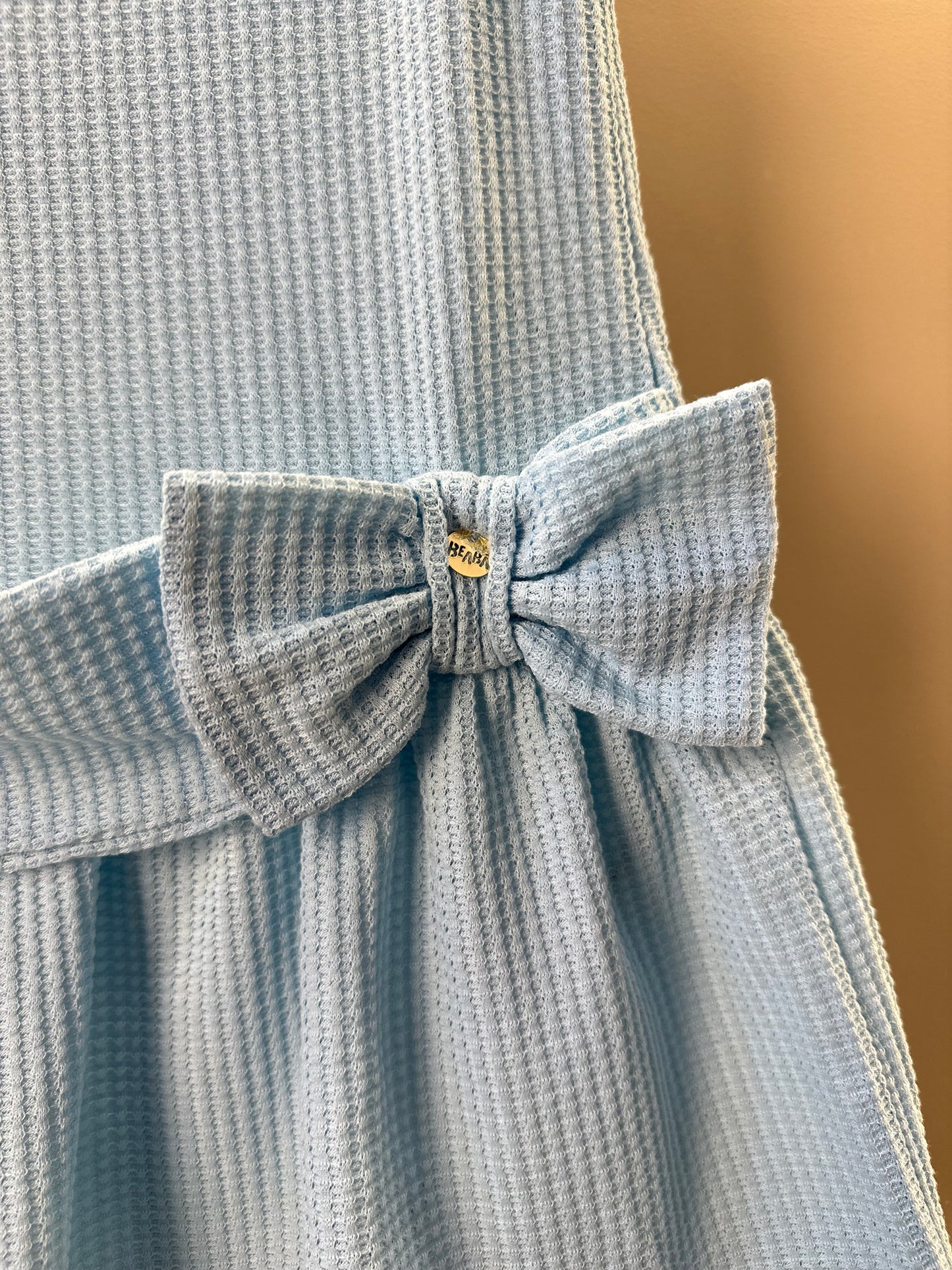 Vestido Infantil Jumper Detalhe Pala e Laço Azul - Beabá