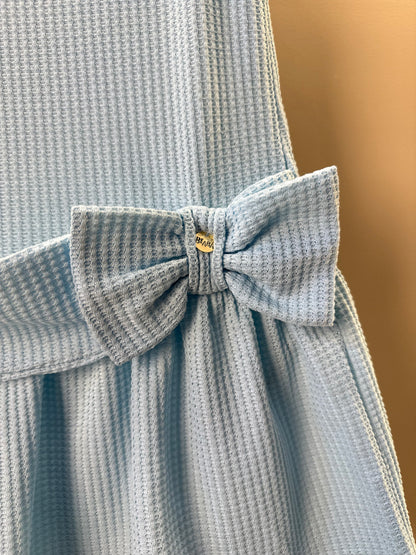 Vestido Infantil Jumper Detalhe Pala e Laço Azul - Beabá