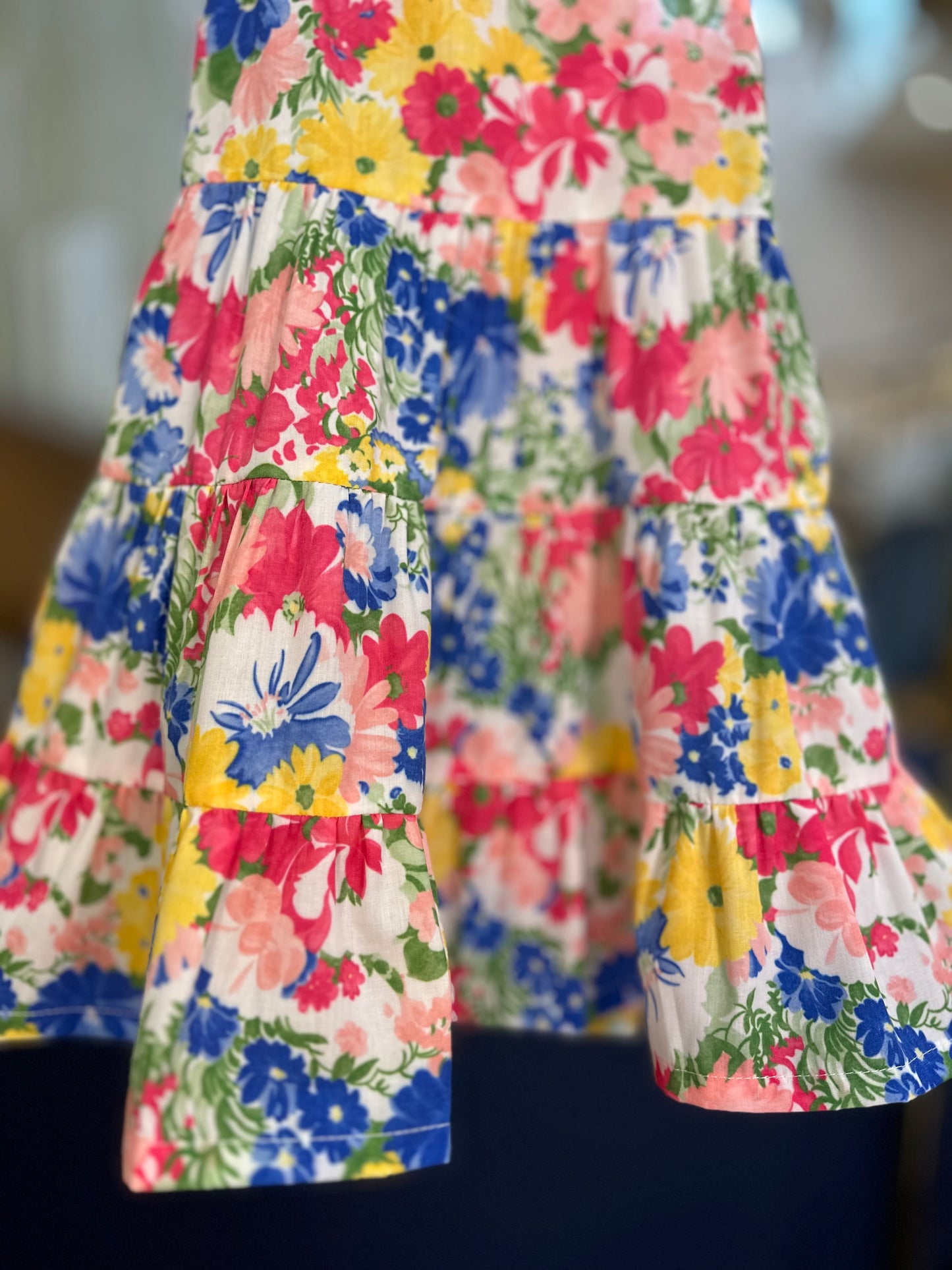 Vestido Infantil Tricoline Floral Rodado - Beabá