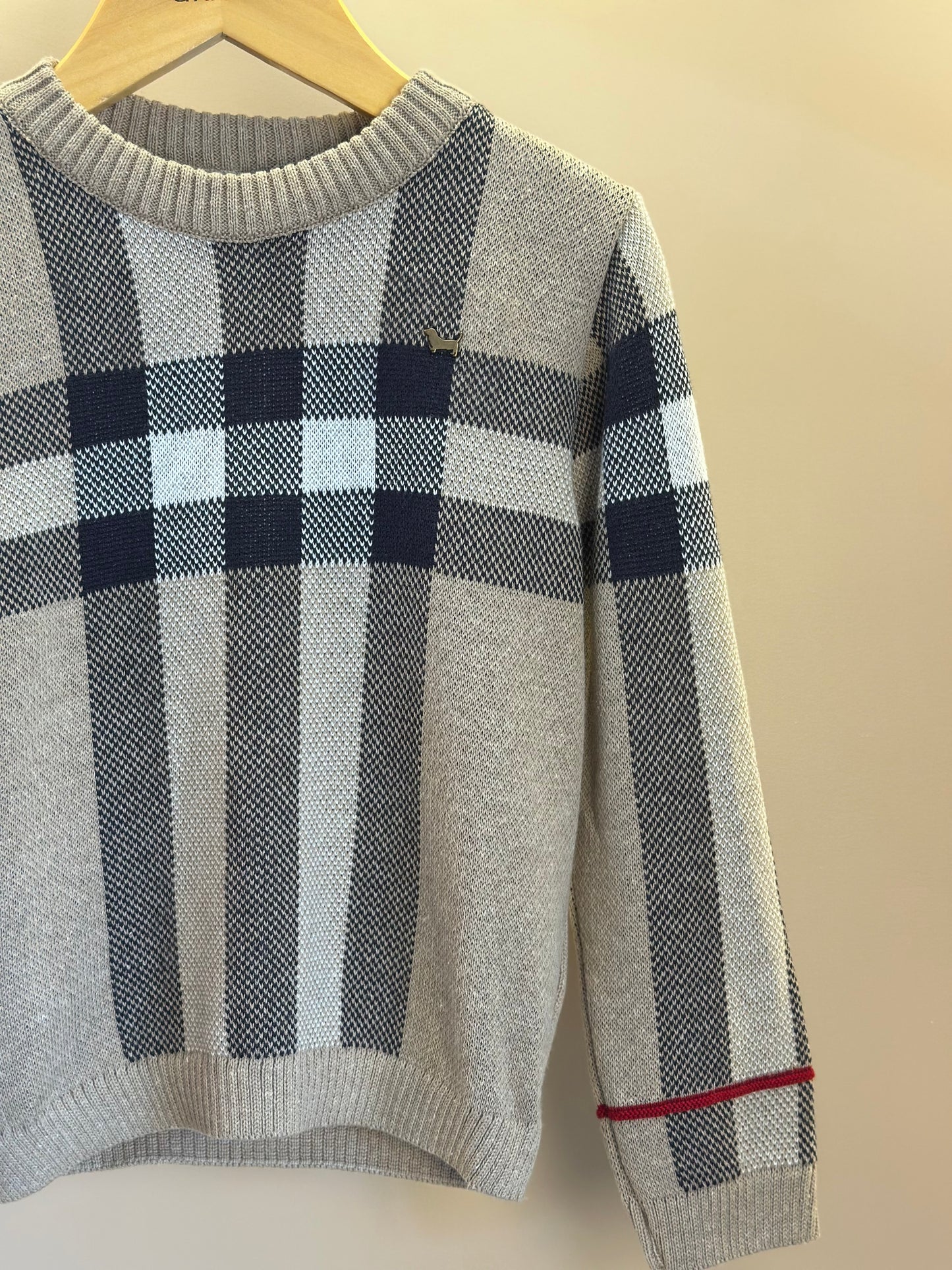 Blusa Bebê Tricot Clássico Jacquard Bege - Um Mais Um