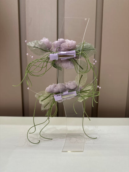 Laço Infantil Bouquet Flores Lilás - Mio Bebê