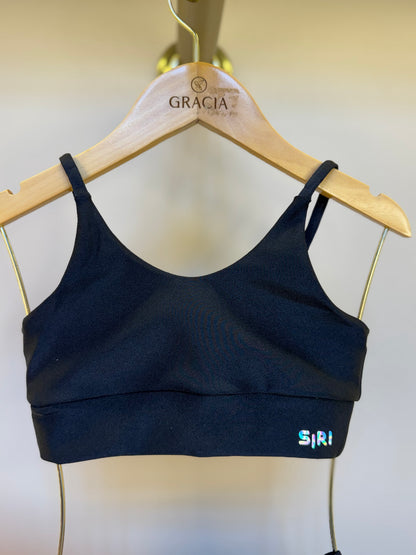 Conjunto Infantil Top Sara Trilobal Básico Preto e Bermuda Eloisa Trilobal Básico Preto - Siri Sport