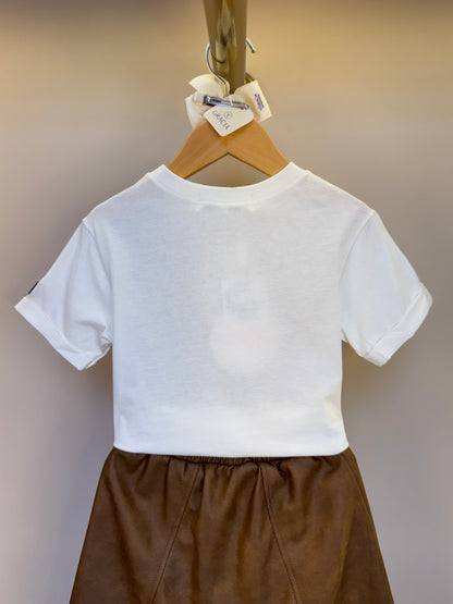 Conjunto Infantil Blusa Estampa Colete Lenço e Saia De Couro Tech Marrom - Animê