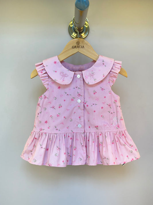 Blusa Infantil Peplum Mini Flores - Pituchinhus