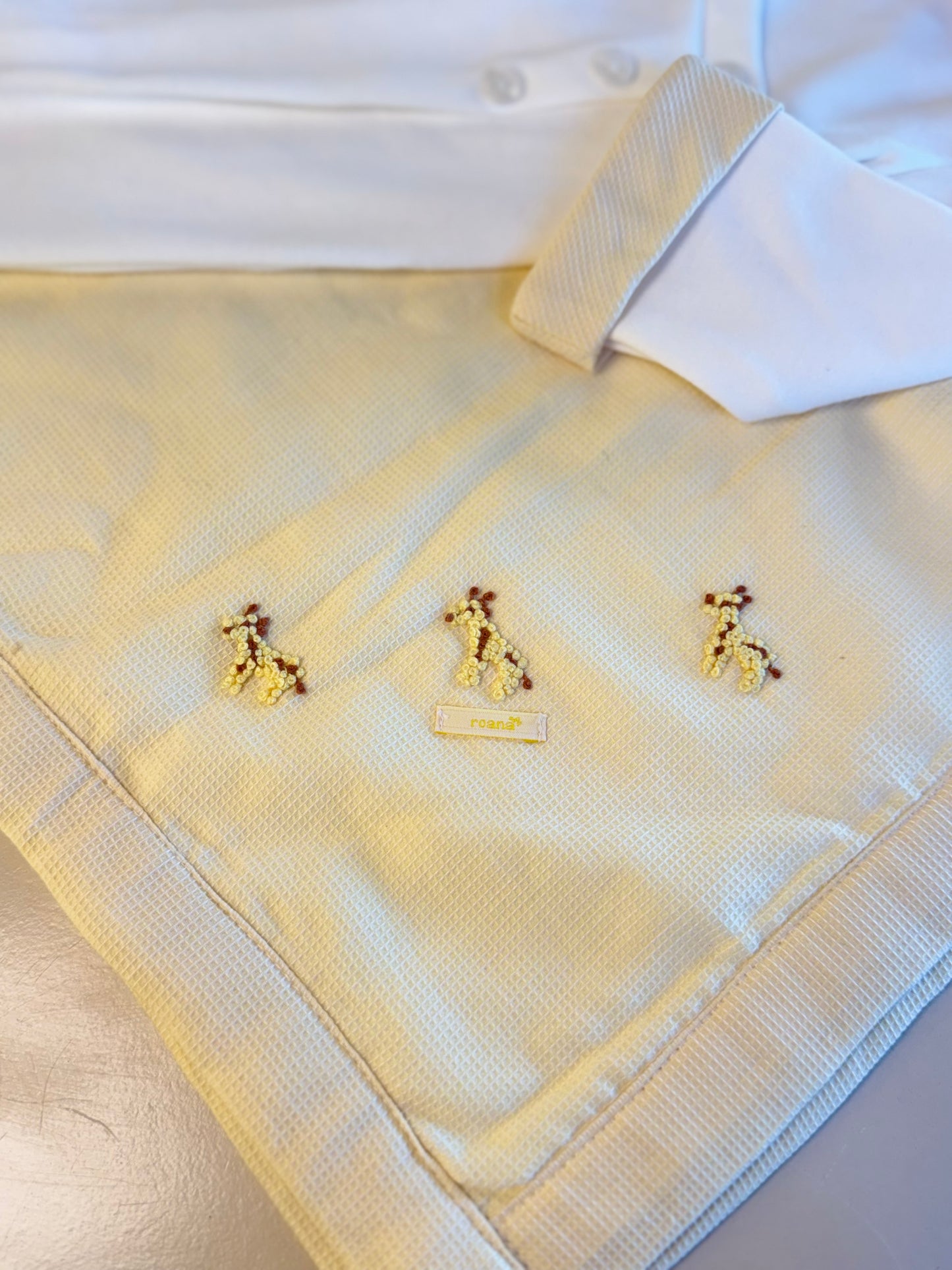 Saída de Maternidade Algodão Girafinha Amarelo - Roana
