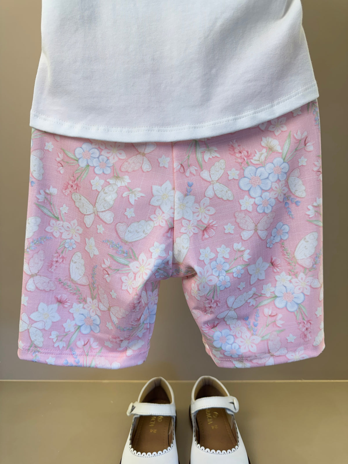 Conjunto Infantil Blusa Princesa  e Shorts Bike Rosa - Infanti