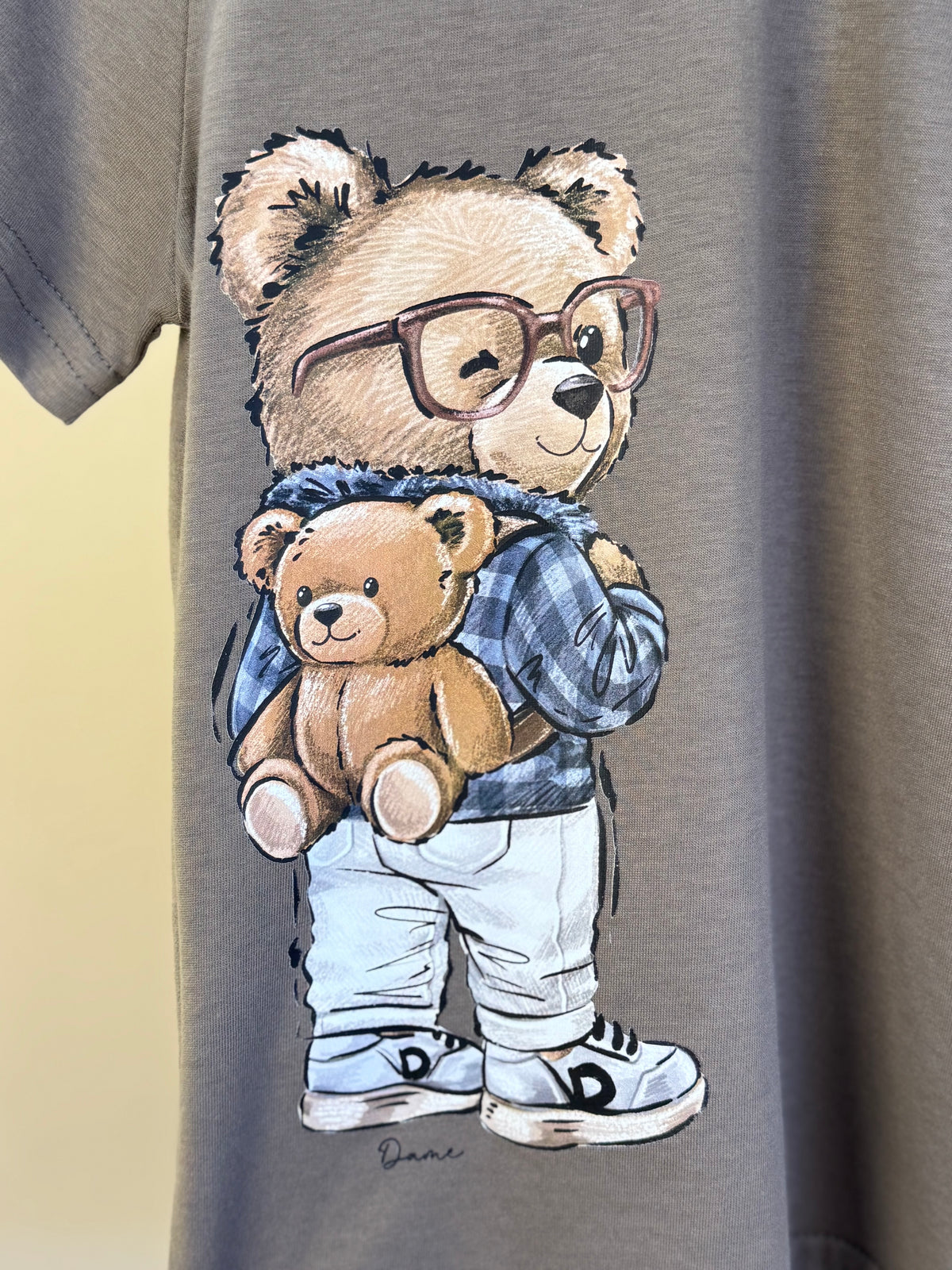 Camiseta Infantil MC Teddy Mochila Marrom - Dame