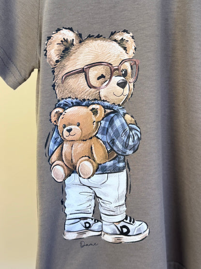 Camiseta Infantil MC Teddy Mochila Marrom - Dame