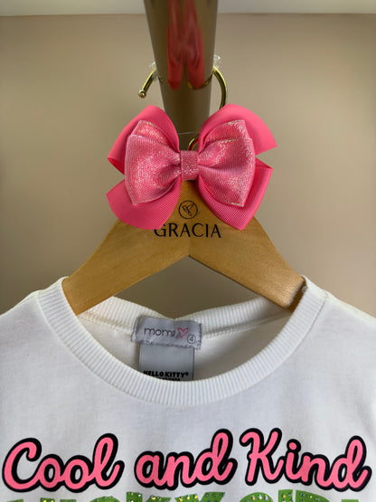 Conjunto Infantil Blusa Hello Kitty e Shorts Verde - Momi