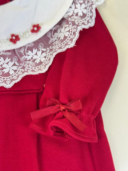 Saída de Maternidade Bebê em Renda Vermelho - Roana