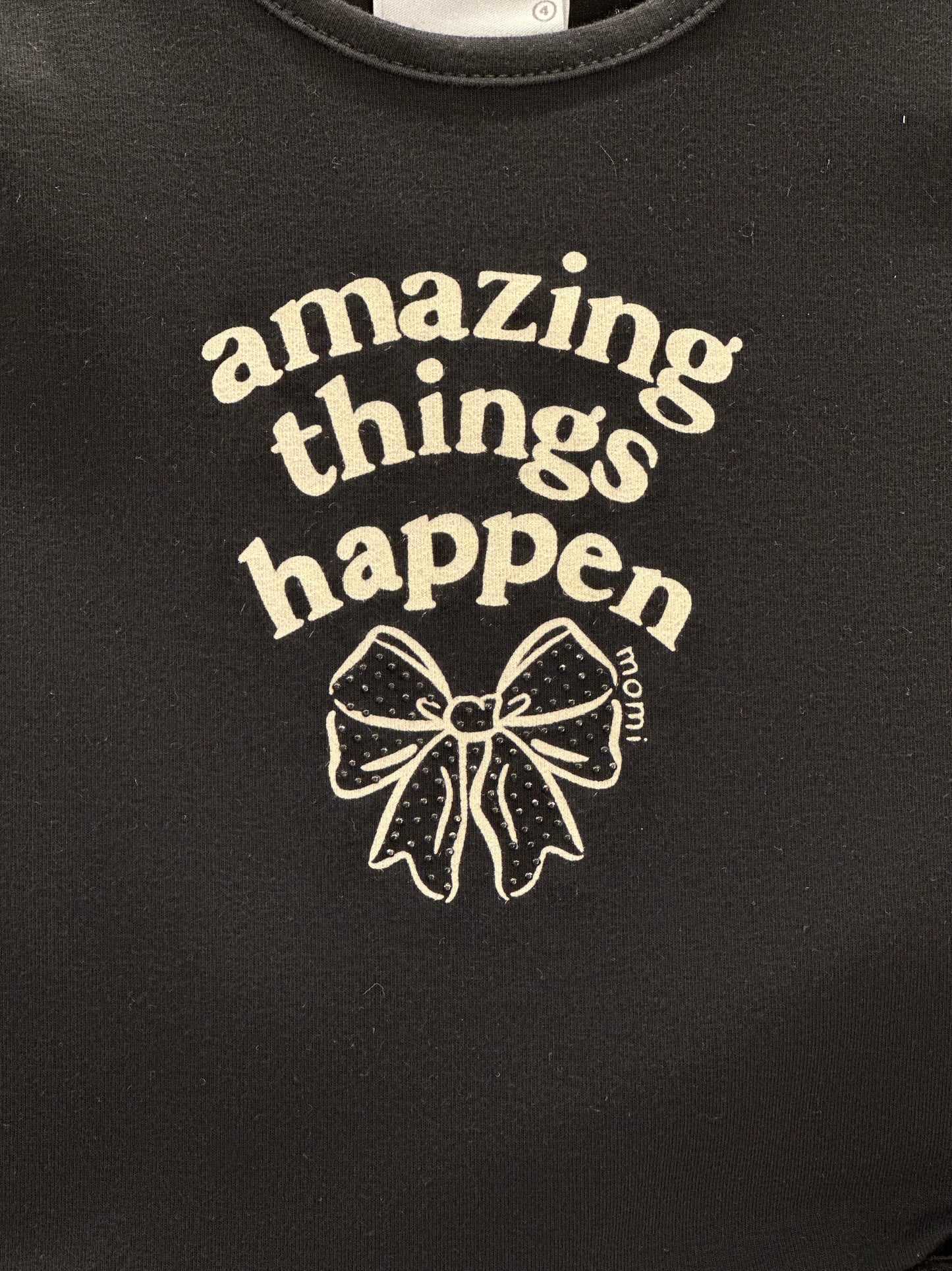 Conjunto Infantil Blusa Amazing Things Happen e Saia Tweed Preto - Momi