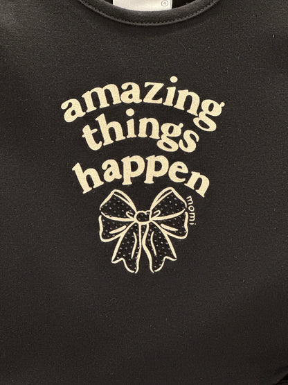Conjunto Infantil Blusa Amazing Things Happen e Saia Tweed Preto - Momi