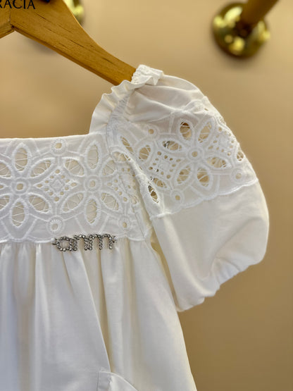 Vestido Infantil Flores Azuis - Animê