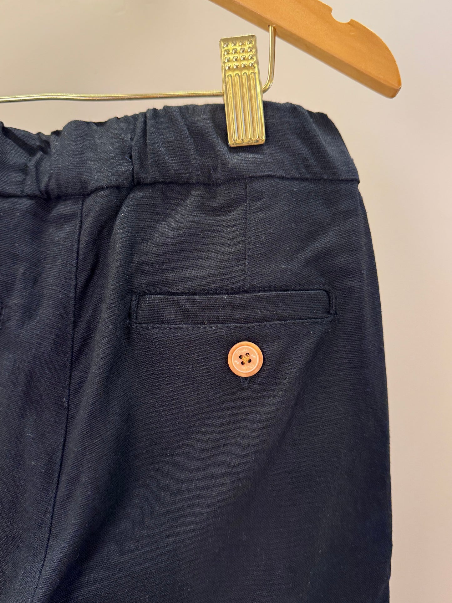 Calça Infantil Linho Cordão Preta - Dudes