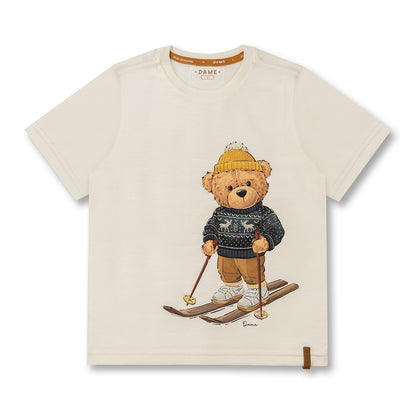 Camiseta Infantil MC Teddy Ski Off White - Dame