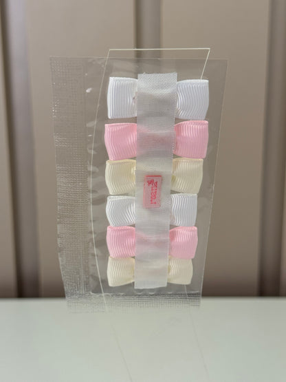 Lacinhos Bebê 3 Pares Cola Laços Tons Pastéis - Roana