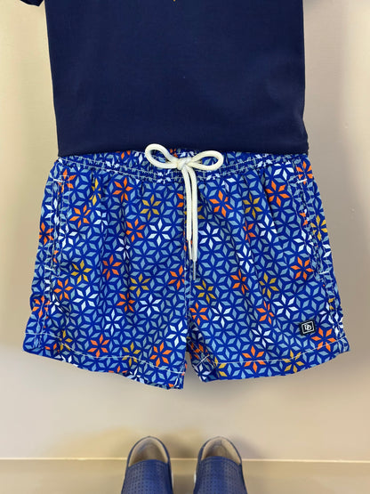 Conjunto Infantil Camiseta Algodão Marinho e Shorts Estampado - Dudes