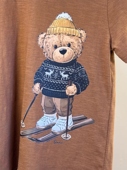 Camiseta Infantil MC Teddy Ski Couro - Dame