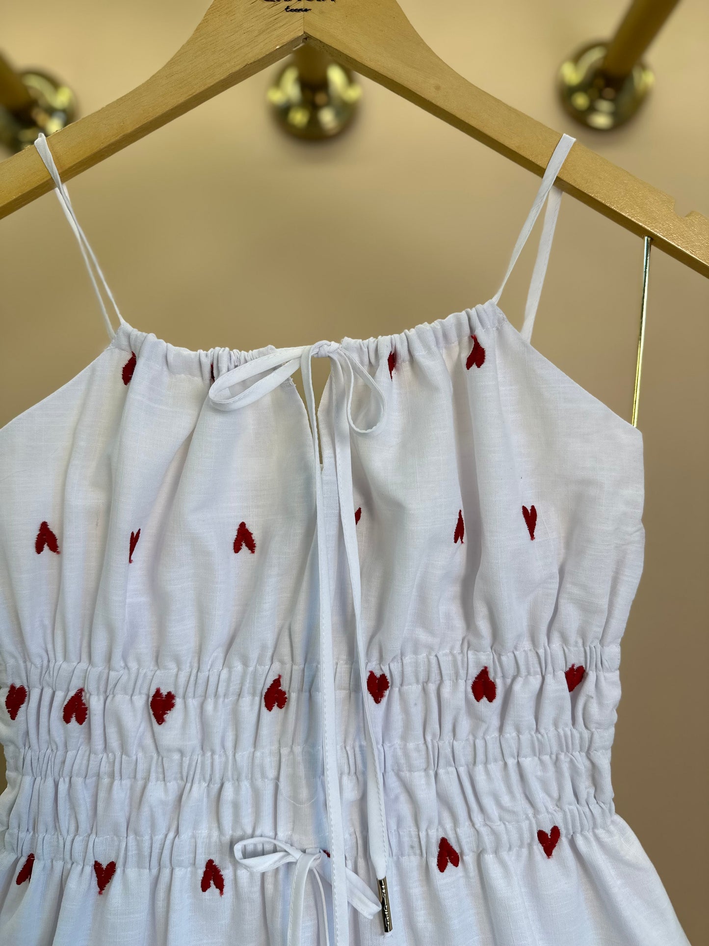 Vestido Teen Voil Corações Bordados - Two In