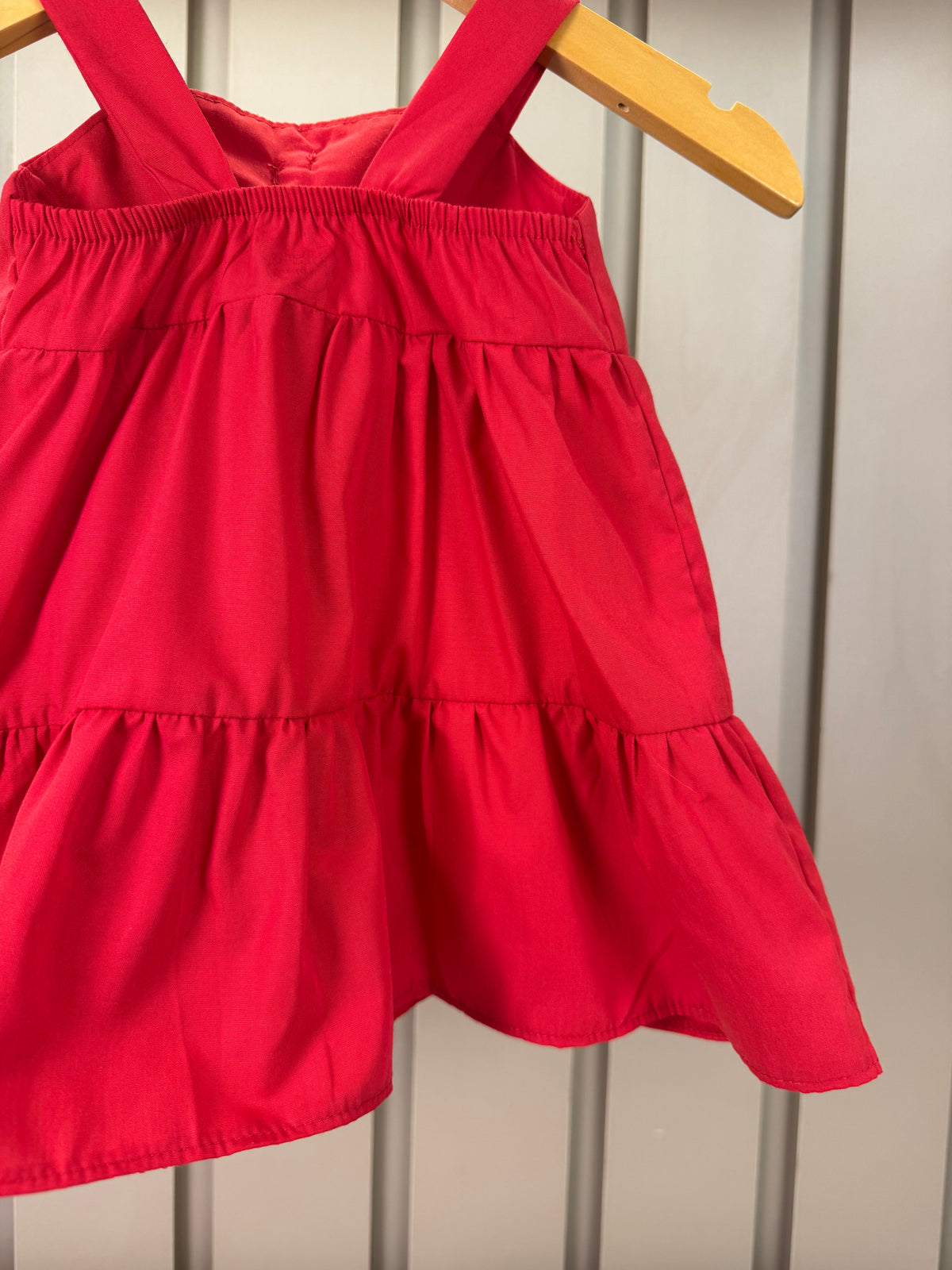 Vestido Infantil Laço Maxxi Babados Em Camadas Vermelho - Mon Sucre