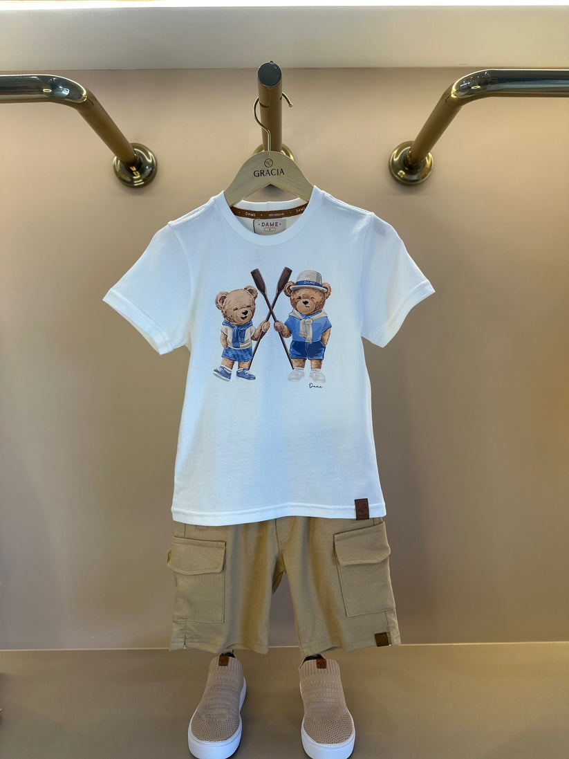 Camiseta Infantil Algodão Teddy Remos Off - Dame