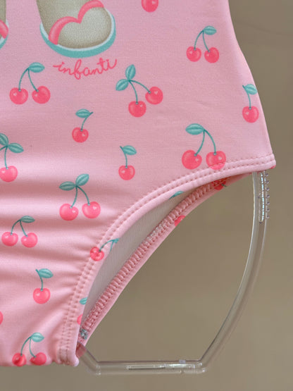 Maiô Infantil Rosa Est. Ursinha e Cereja - Infanti