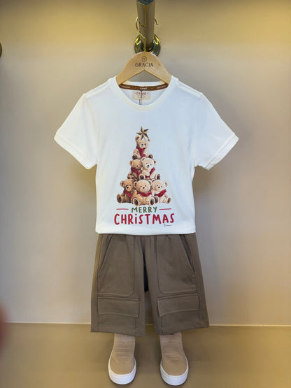 Camiseta Infantil Algodão Teddy Natal MC - Dame