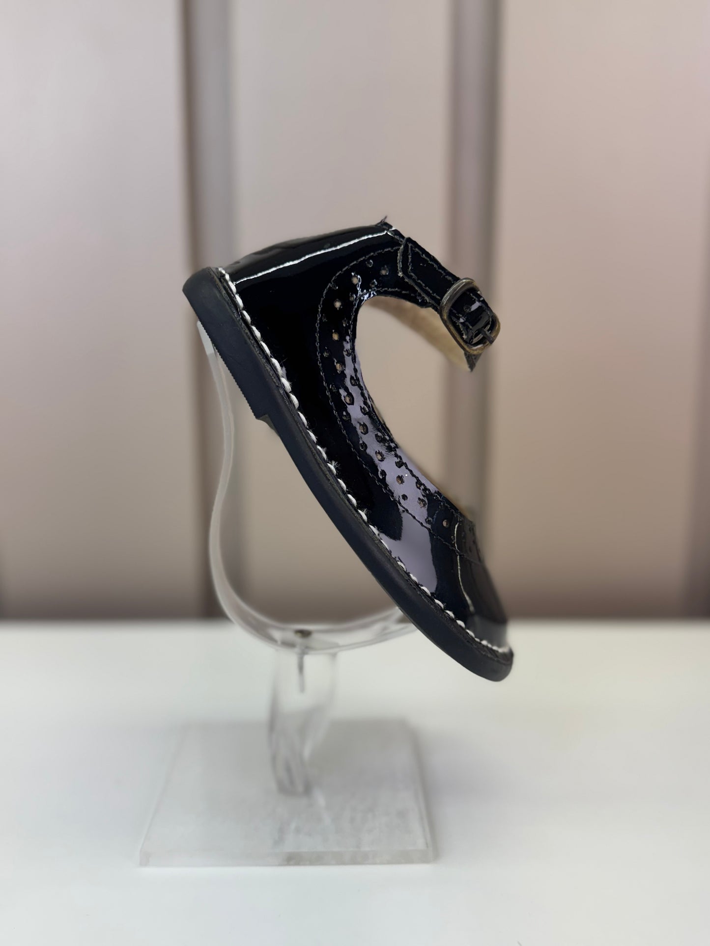 Sapato Infantil Patinete Verniz Noir - Petit Cheval