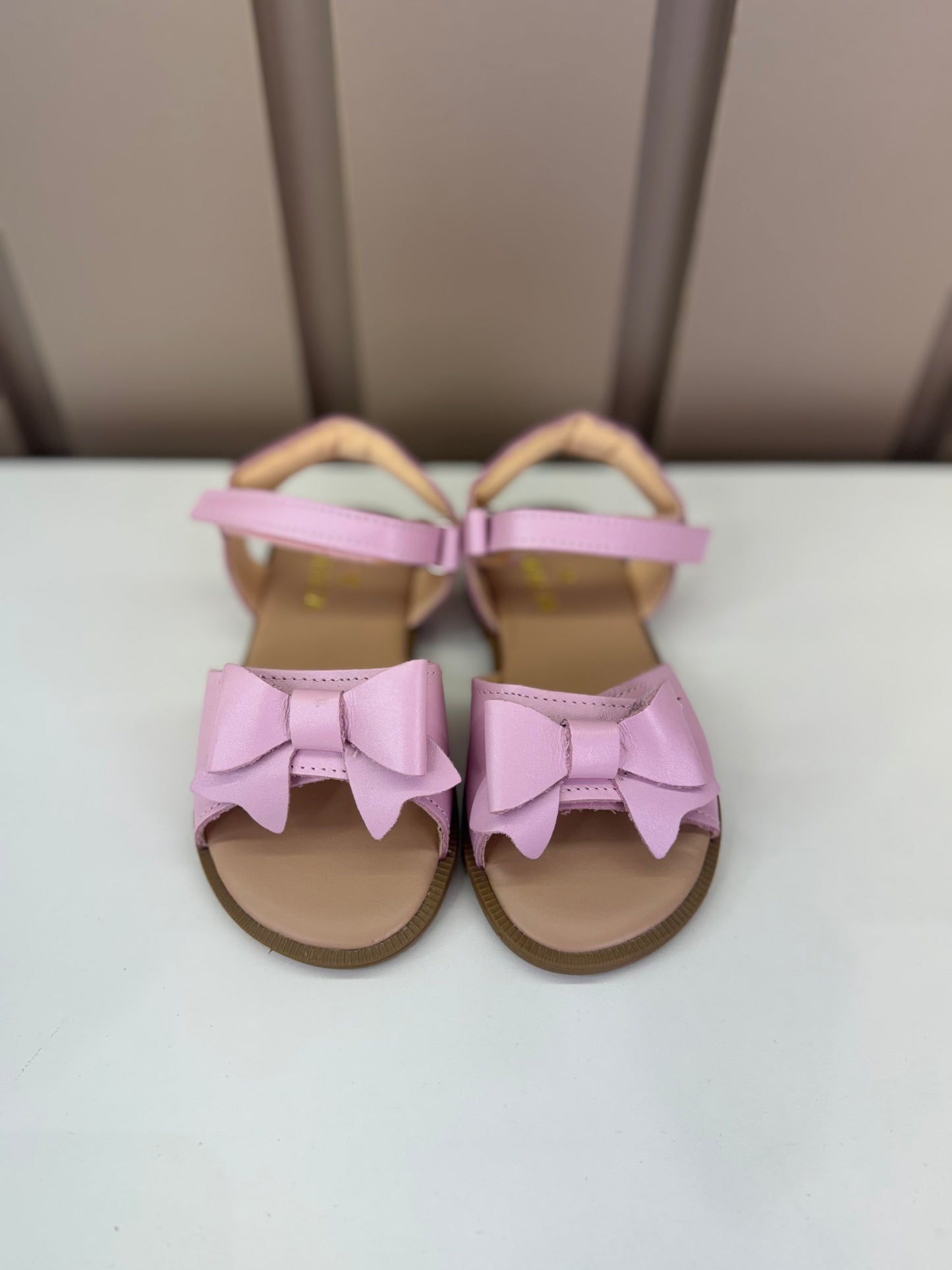 Sandália Infantil Manu Laço Velcro Rosa Perolado - Gracia