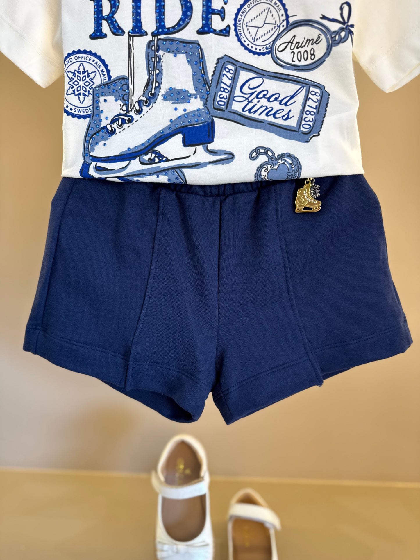 Conjunto Infantil Glow Ride e Shorts Marinho - Animê