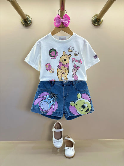Blusa Infantil Ursinho Pooh Pérola - Momi Mini