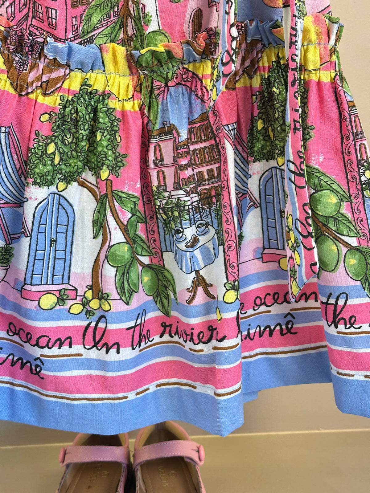 Vestido Infantil Estampa Limões Laços Laterais - Animê