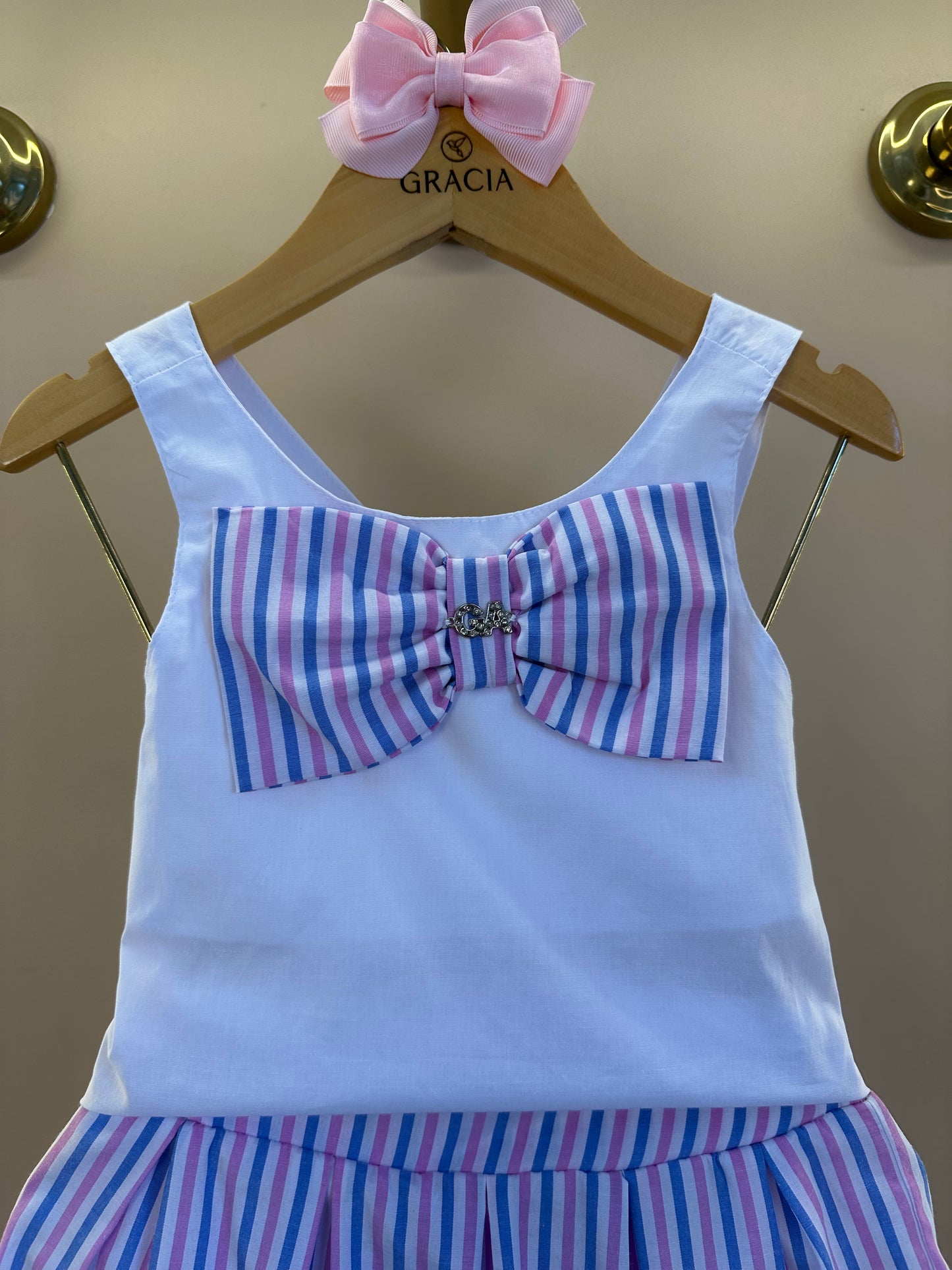 Conjunto Infantil Blusa Laço e Saia  Bordado Sorvetinho - Gabriela Aquarela