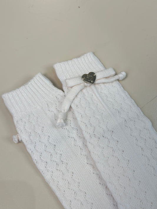 Meia Infantil Tricot Ponto Rendado Lacinhos - Pituchinhus