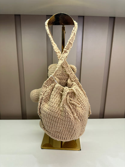 Mochila Infantil Conceito Ursinho Tricot Bege - Luluzinha