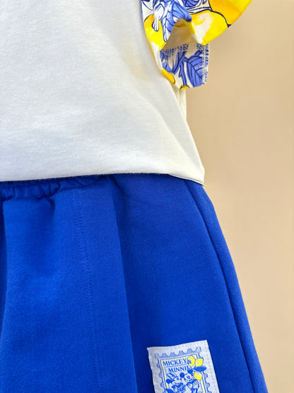 Conjunto Infantil Blusa Mangas Limões e Shorts Azul - Animê