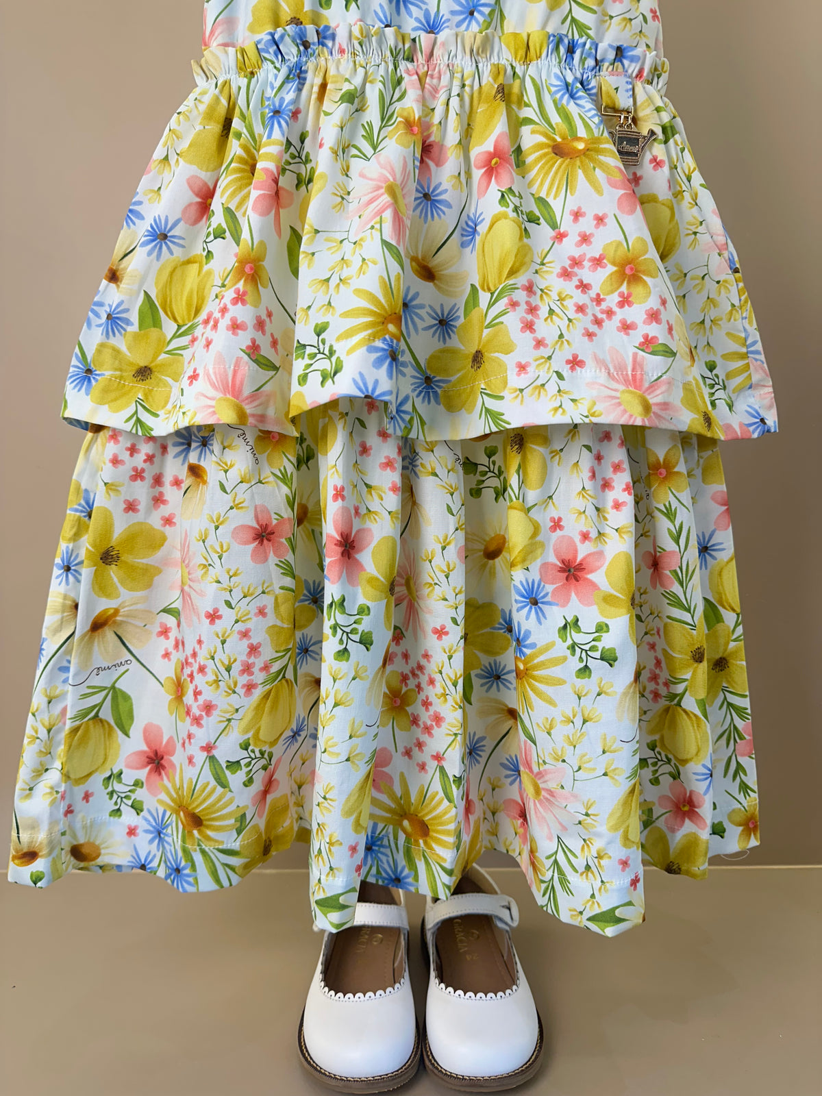 Vestido Infantil Tricoline Estampa Floral - Animê