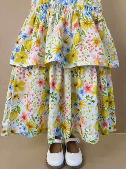 Vestido Infantil Tricoline Estampa Floral - Animê