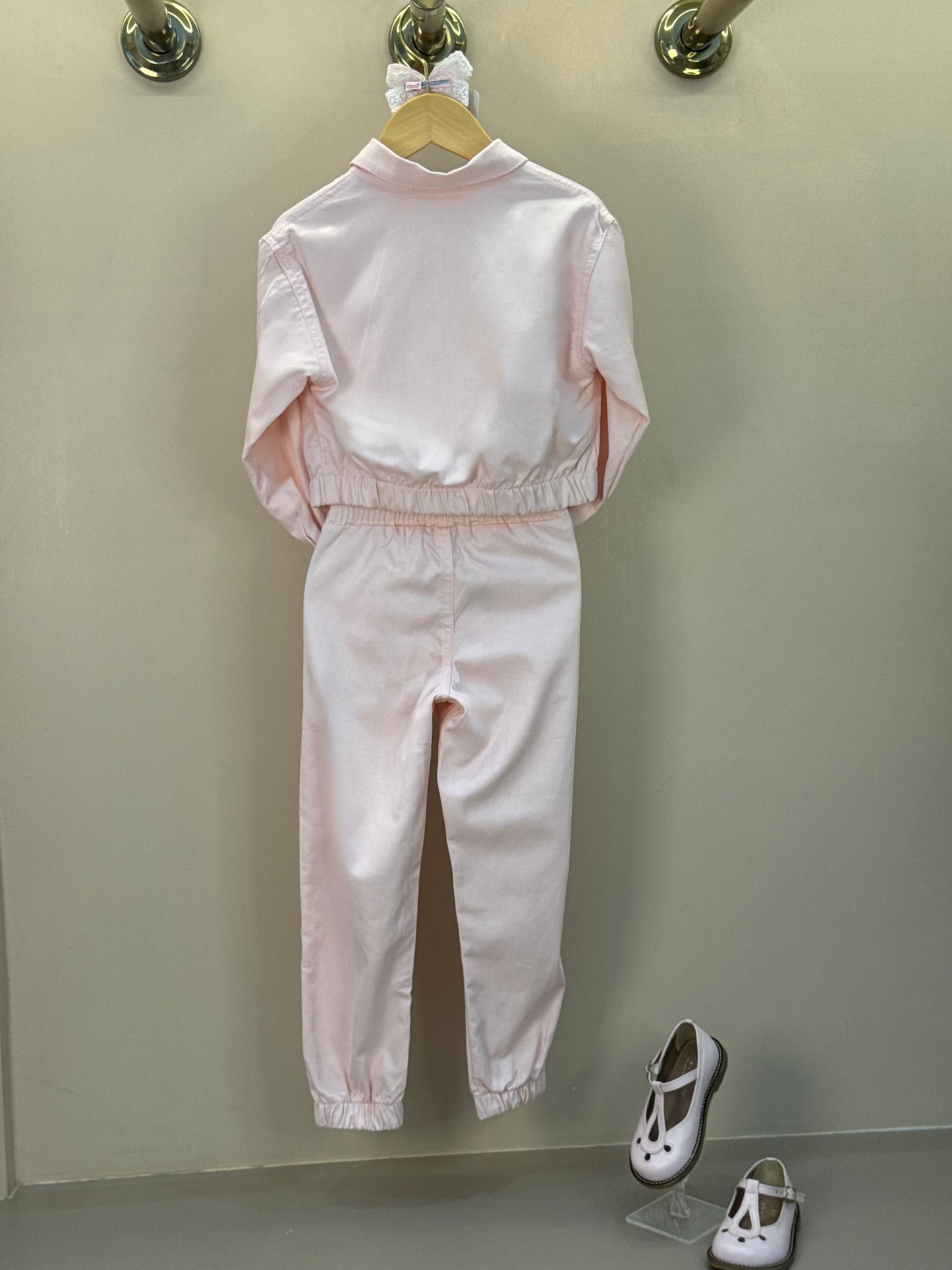 Conjunto Infantil Jaqueta Bomber e Calça Jogger Sarja Rosa - Gabriela Aquarela