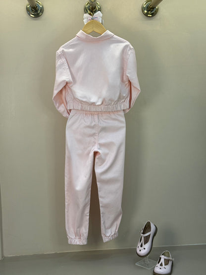 Conjunto Infantil Jaqueta Bomber e Calça Jogger Sarja Rosa - Gabriela Aquarela
