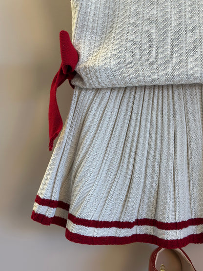 Conjunto Infantil Colete e Saia Tricot Minnie Pérola - Animê