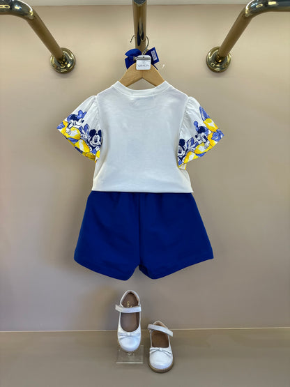 Conjunto Infantil Blusa Mangas Limões e Shorts Azul - Animê